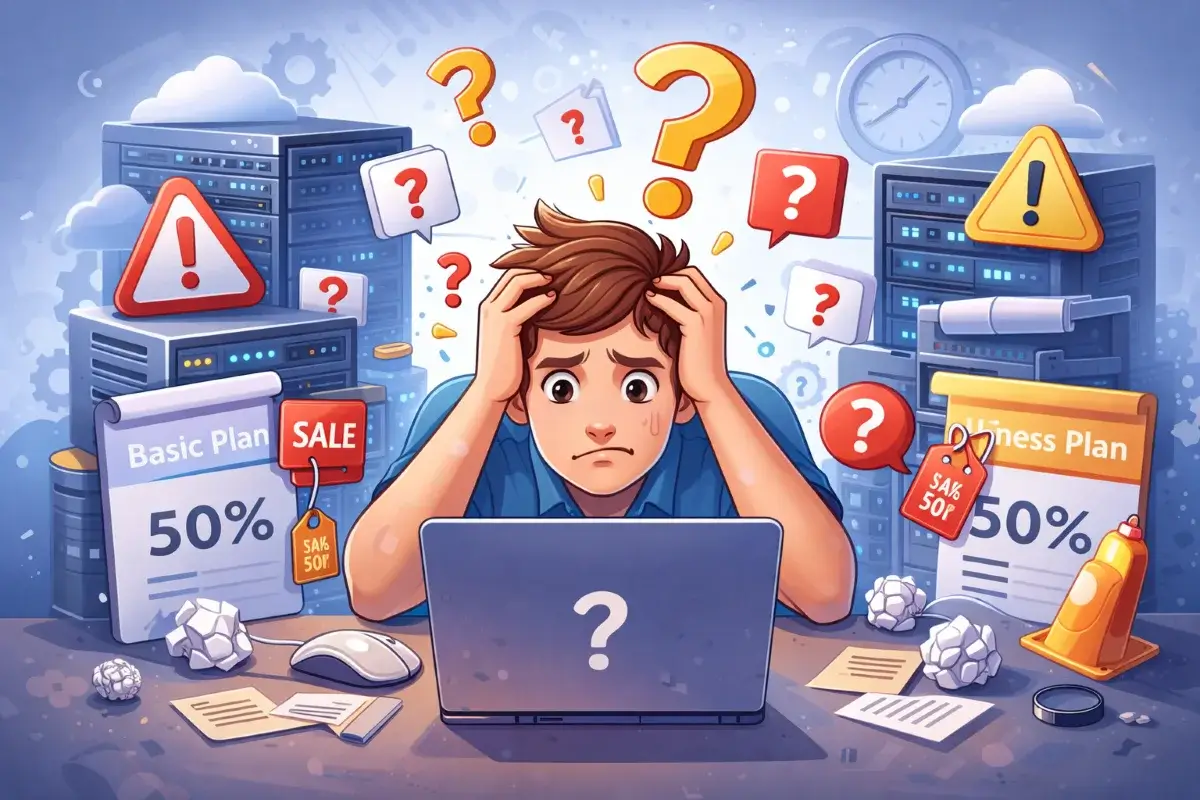 ارتباك المبتدئ عند اختيار استضافة الموقع لأول مرة