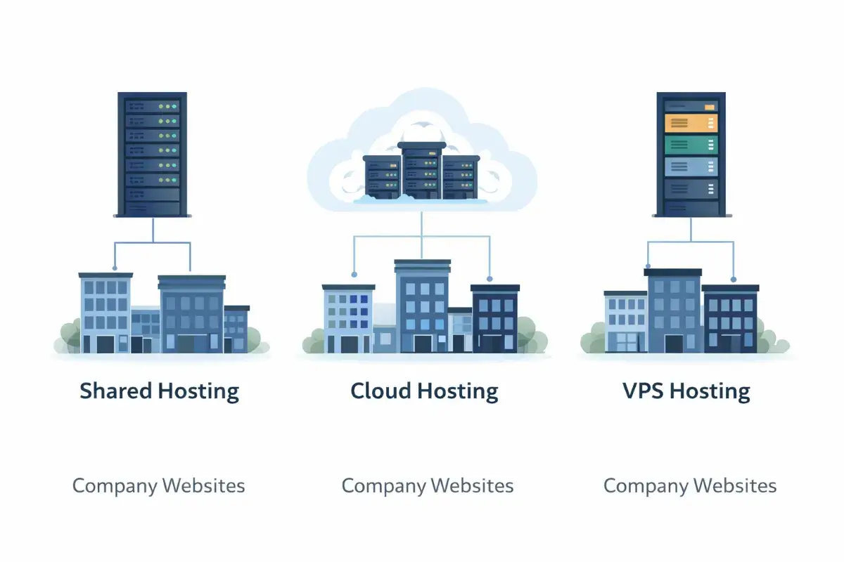 أنواع استضافات تناسب مواقع الشركات حسب حجم الاستخدام