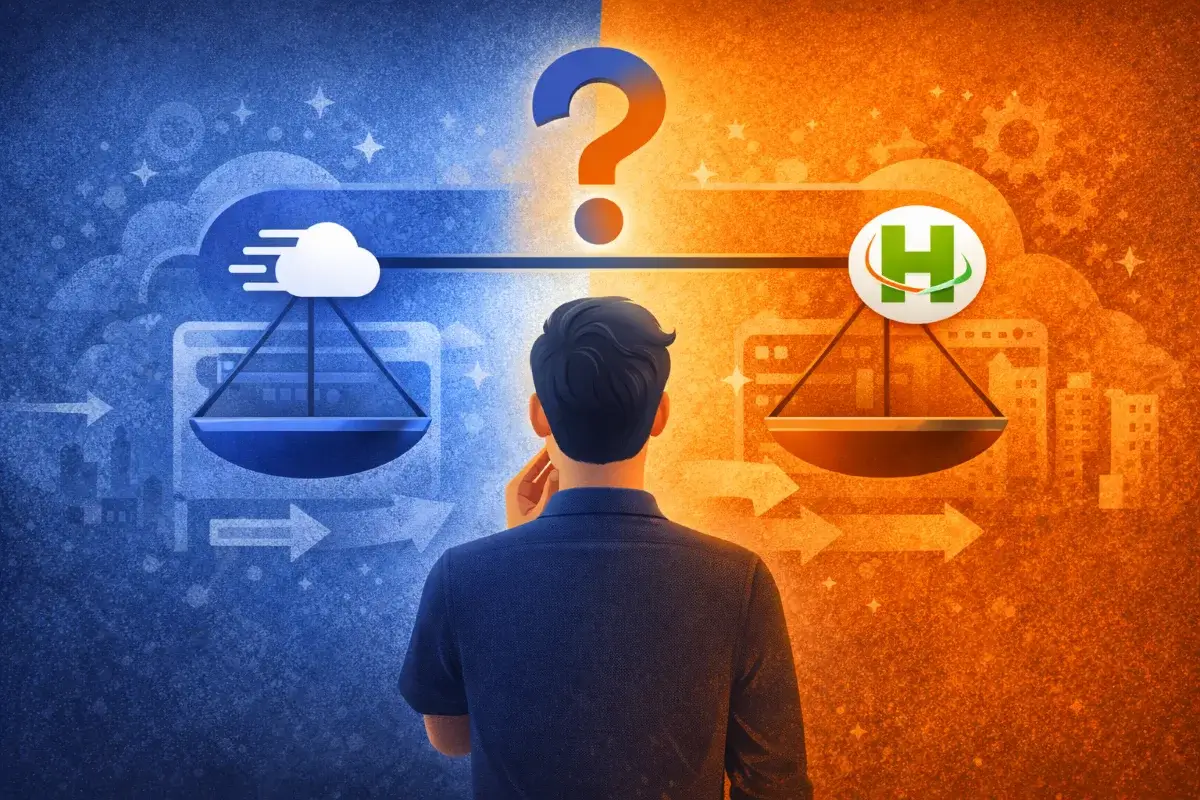 توضيح بصري لمرحلة اتخاذ القرار عند المقارنة بين خياري استضافة مختلفين