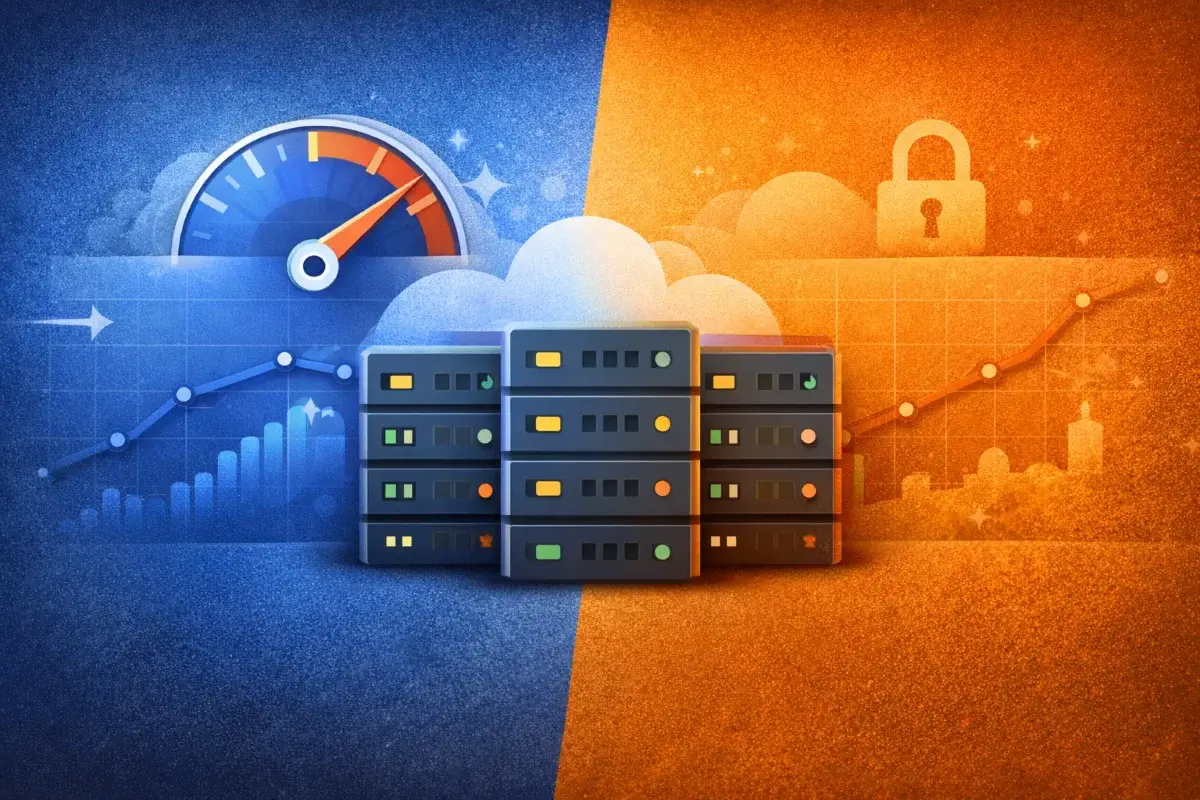 توضيح بصري لأداء واستقرار الاستضافة تحت الضغط ومعدل سرعة تحميل المواقع