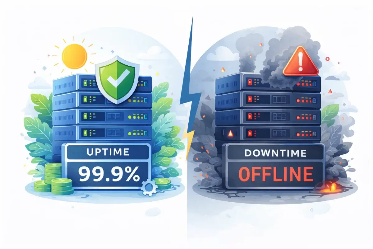 مقارنة بين استقرار الاستضافة والتوقفات المتكررة وتأثيرها على الموقع
