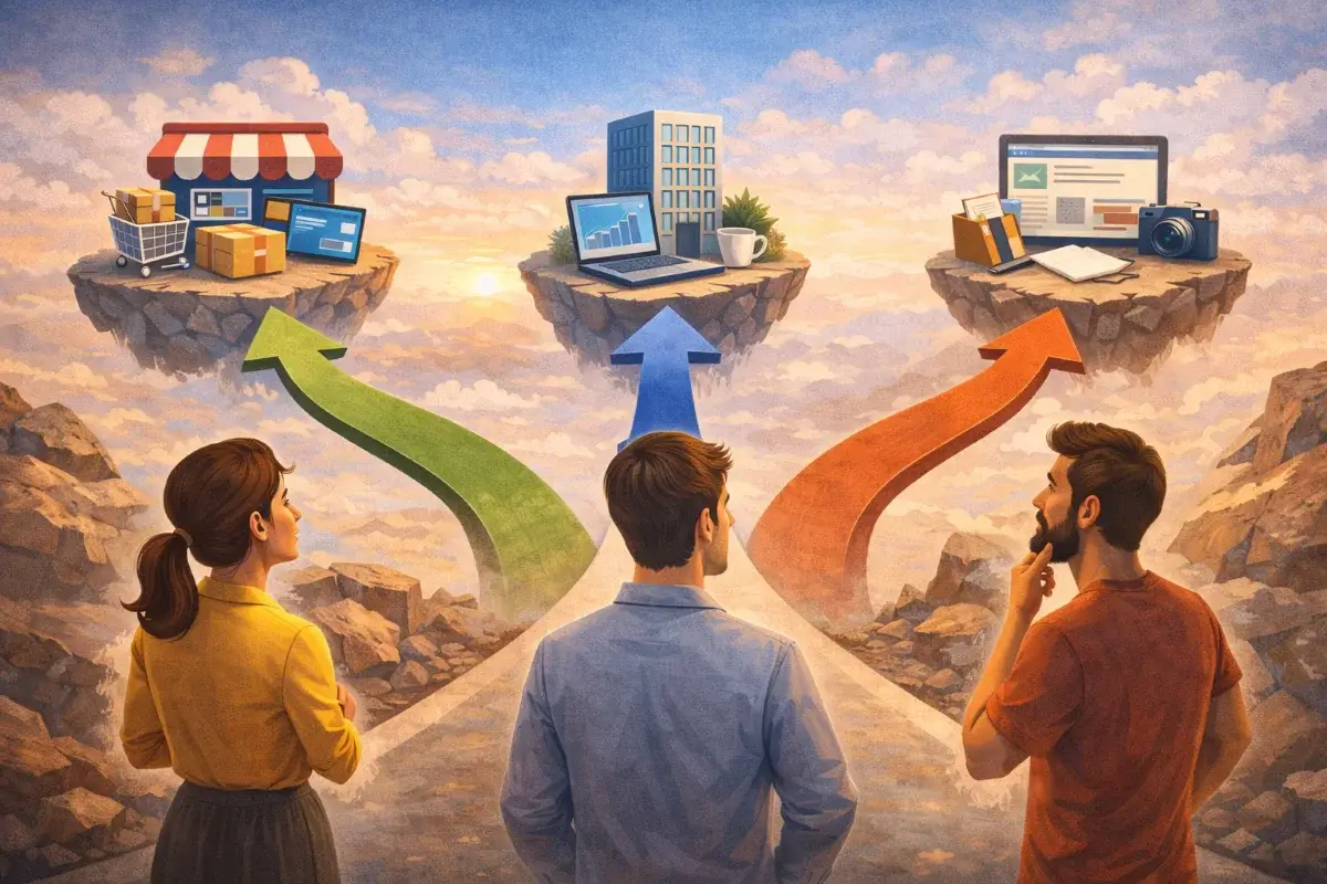 رسم يوضح مسارات مختلفة لاختيار الاستضافة حسب طبيعة المشروع 