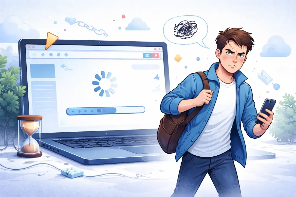 سلوك الزائر عند بطء الموقع ومغادرته قبل التفاعل مع المحتوى