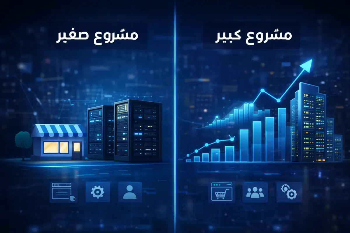 الفرق بين احتياجات المشاريع الصغيرة والمشاريع الكبيرة في استضافة VPS