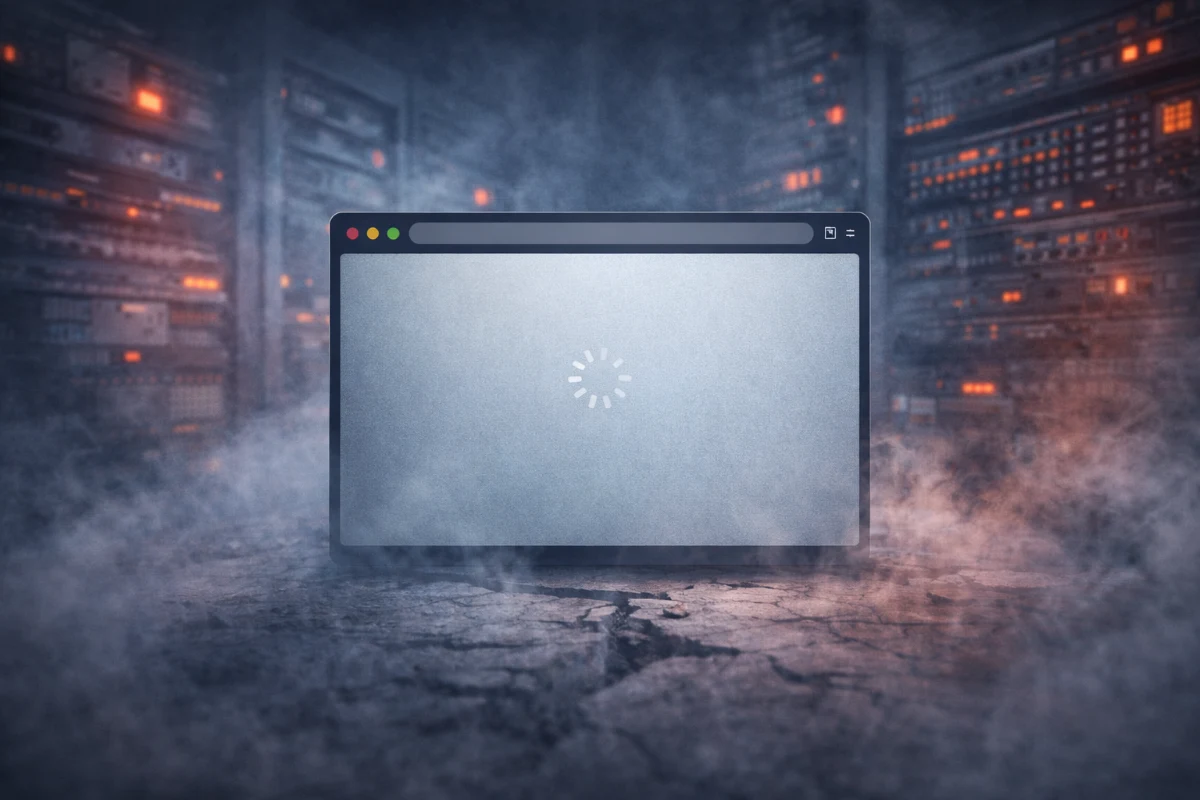 توقف الموقع بدون ظهور رسالة خطأ واضحة