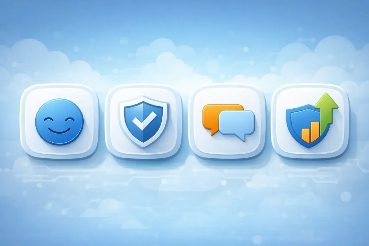 صورة توضيحية تشرح المعايير الأساسية لاختيار استضافة ووردبريس مناسبة للمبتدئين مثل السهولة والأمان والدعم